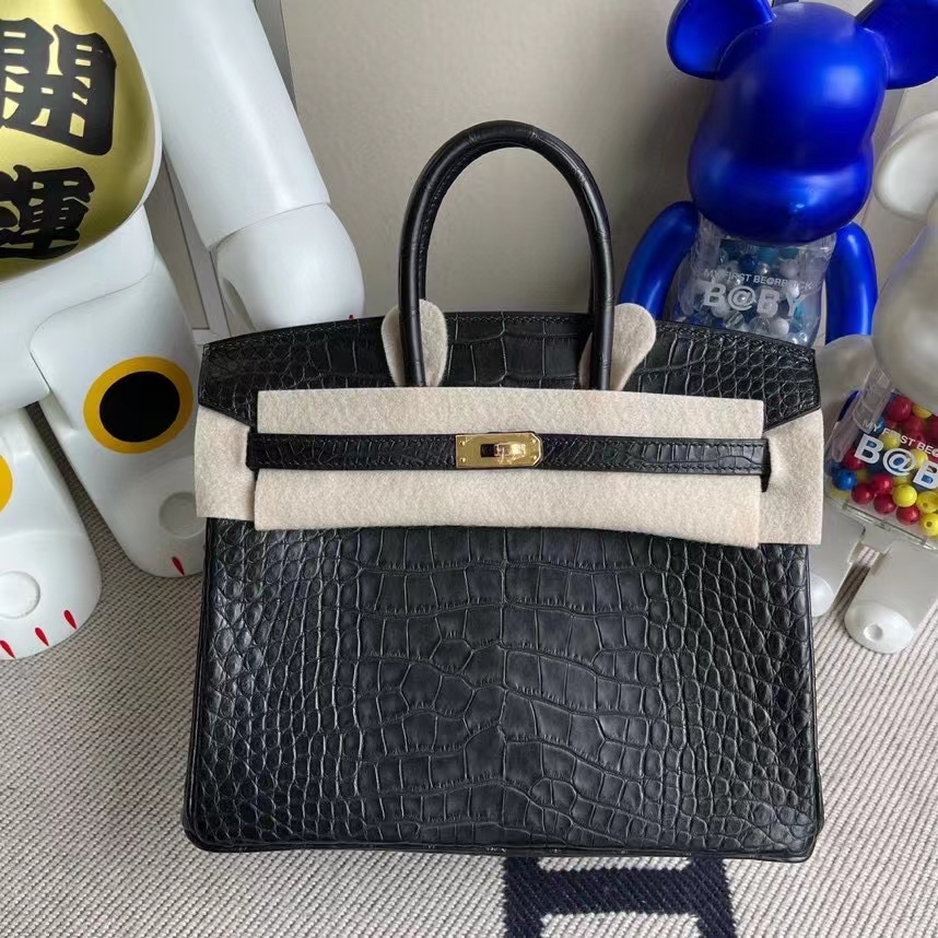 hermès(爱马仕)birkin 铂金包 alligator matt 雾面鳄鱼 ck89 黑色