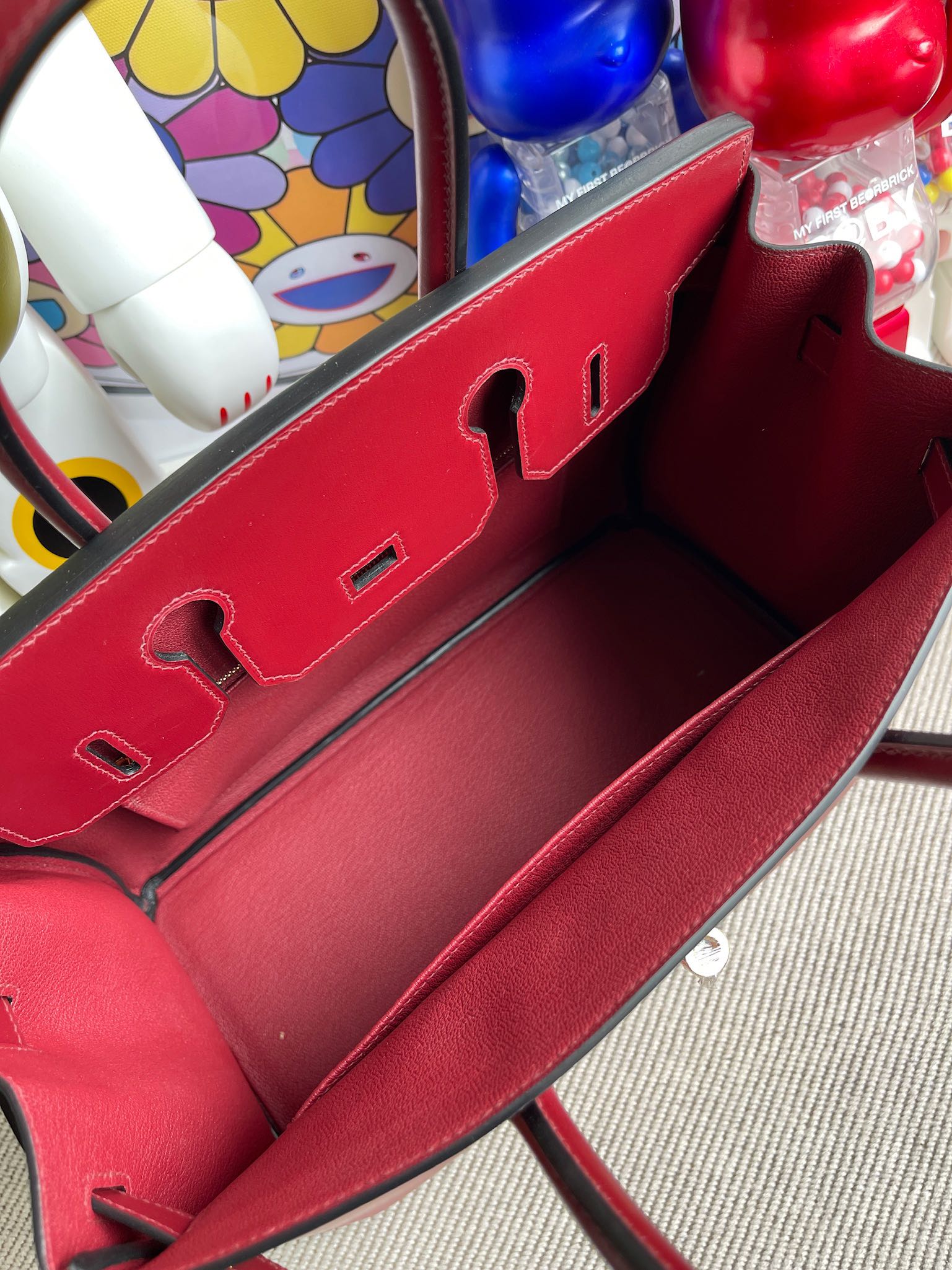 Hermès（爱马仕）Birkin 铂金包 Boxcalf 爱马仕红 Rouge H 金扣 30cm 顶级手缝 定制