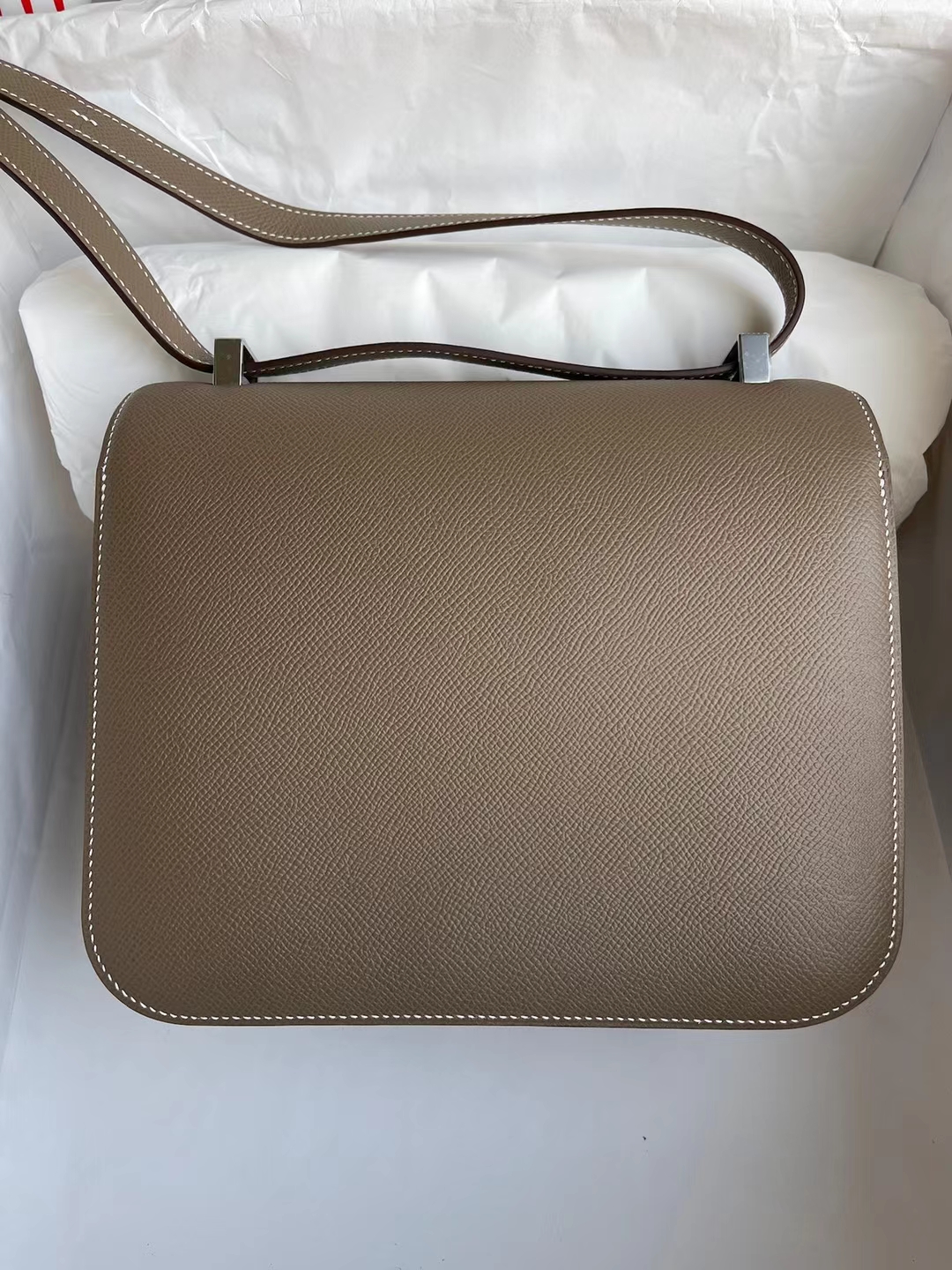 Hermès（爱马仕）Constance 康斯坦斯 Epsom Ck18 大象灰 银扣 24cm 顶级工艺 全手工缝制