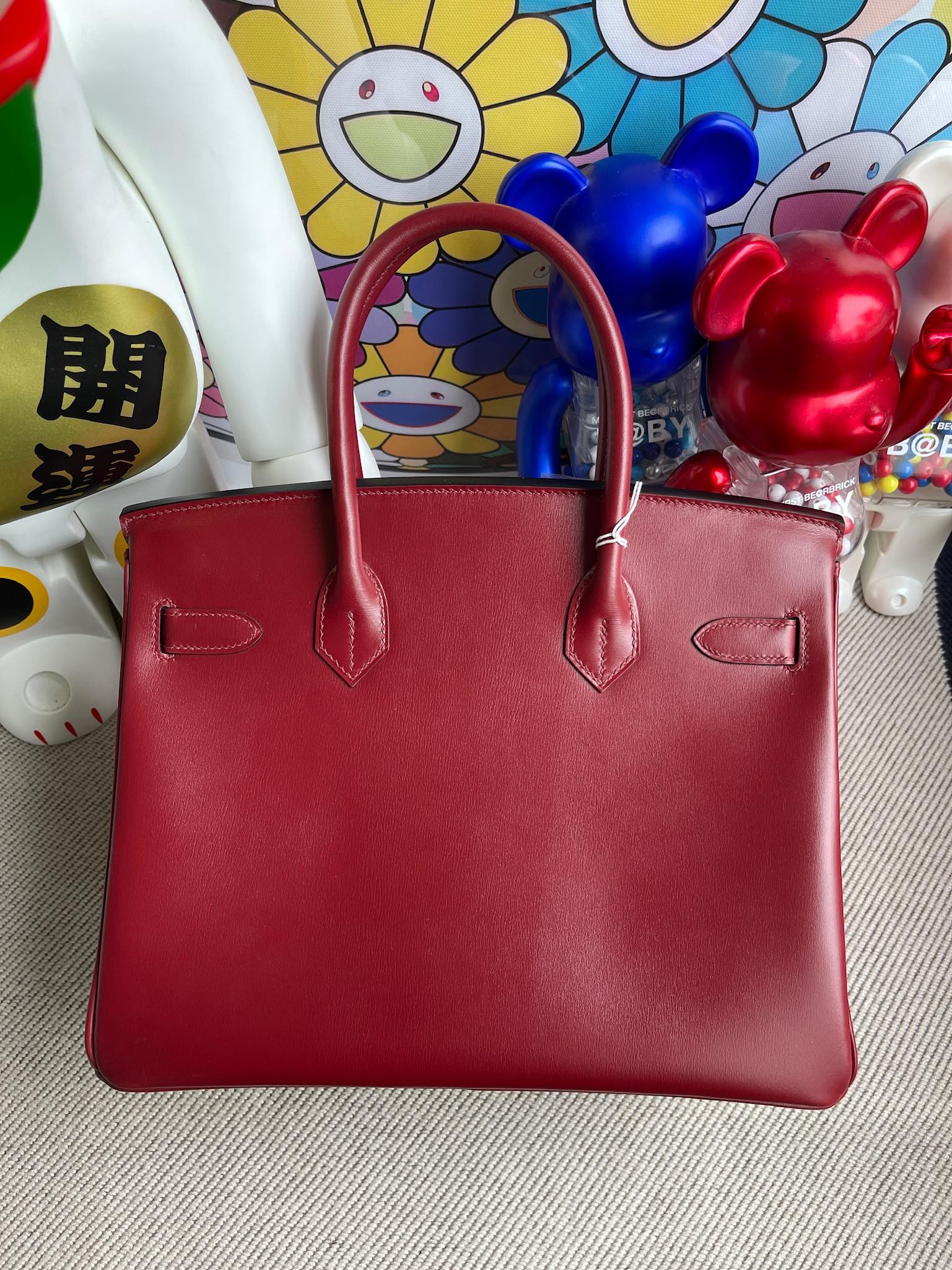 Hermès（爱马仕）Birkin 铂金包 Boxcalf 爱马仕红 Rouge H 金扣 30cm 顶级手缝 定制