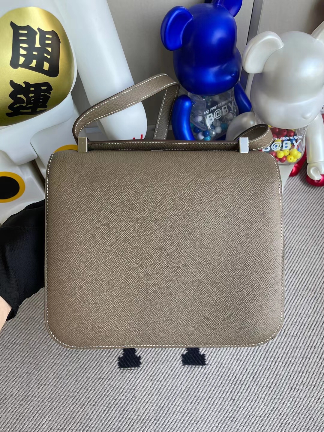 Hermès（爱马仕）Constance 康斯坦斯 Epsom Ck18 大象灰 银扣 24cm 顶级工艺 全手工缝制