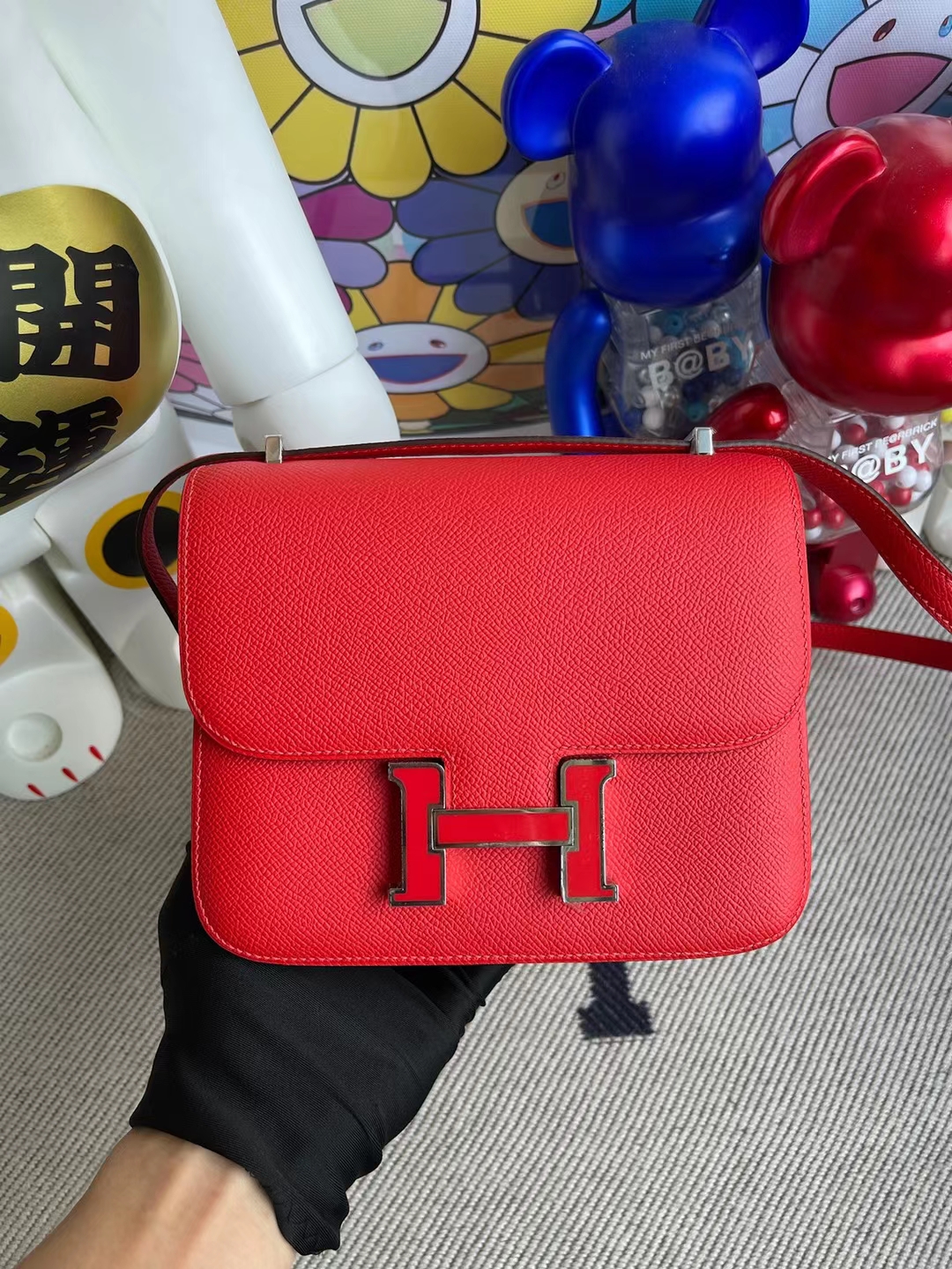 Hermès（爱马仕）Constance 康斯坦斯 Epsom S3 心红色 珐琅扣 19cm 顶级工艺 全手工缝制