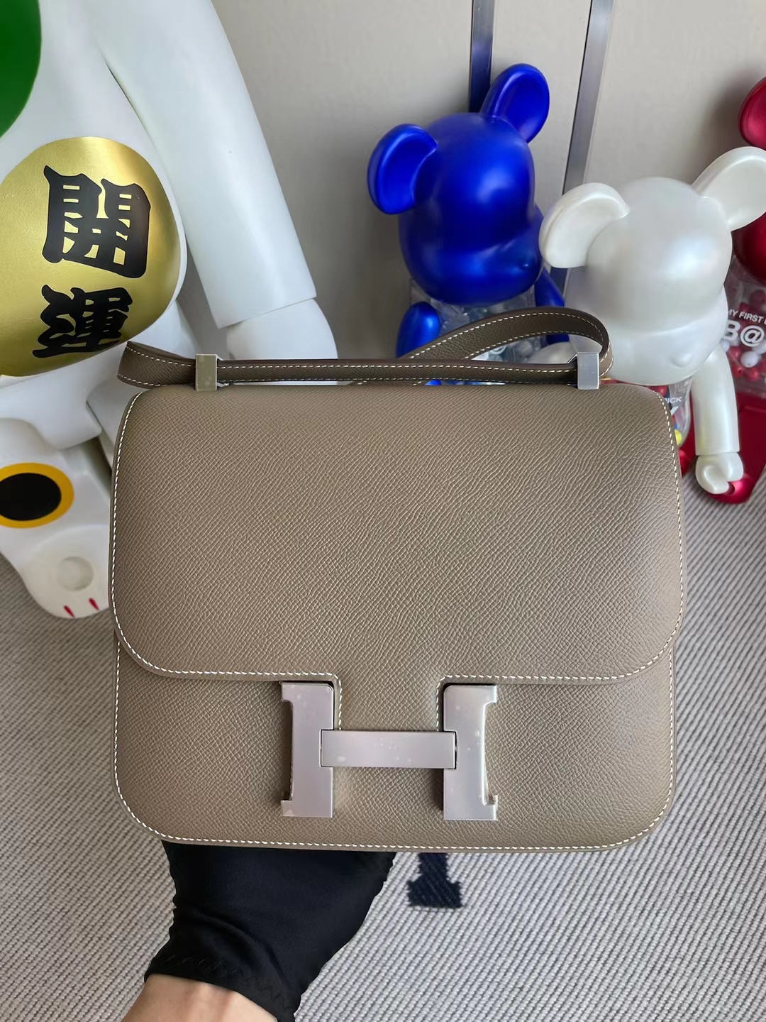 Hermès（爱马仕）Constance 康斯坦斯 Epsom Ck18 大象灰 银扣 24cm 顶级工艺 全手工缝制