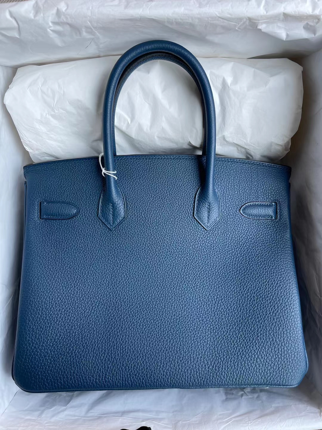 Hermès（爱马仕）Birkin 铂金包 Togo S4 深邃蓝 银扣 30cm
