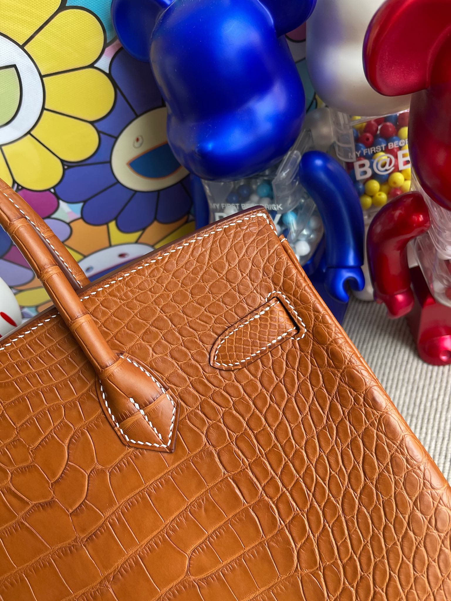 Hermès（爱马仕）Birkin 铂金包 Alligator matt 雾面鳄鱼 马鞍棕色 金扣 30cm 顶级手缝