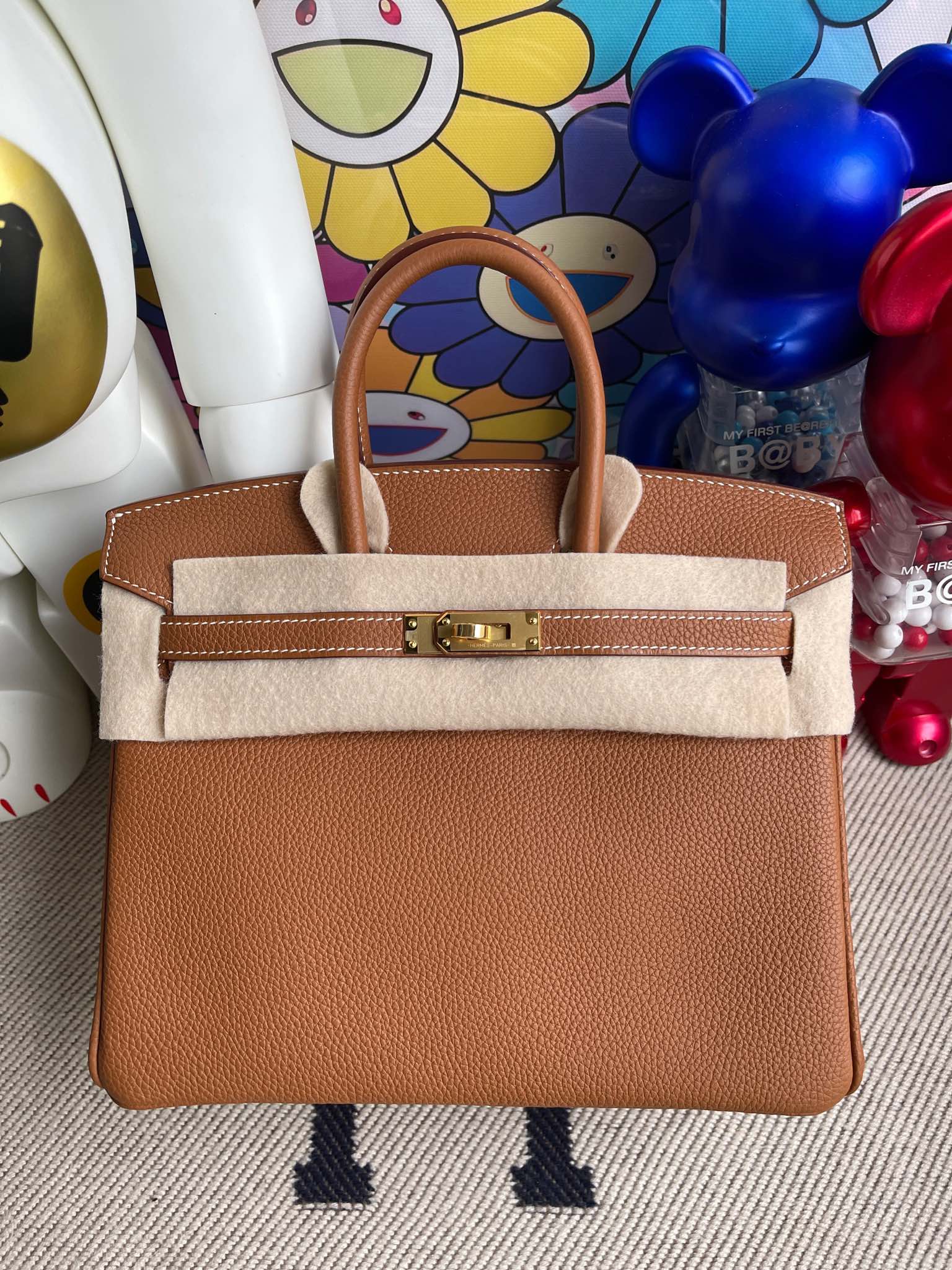 Hermès（爱马仕）Birkin 铂金包 原厂小牛皮 togo ck37 金棕色 Gold 金扣 25cm 顶级手缝