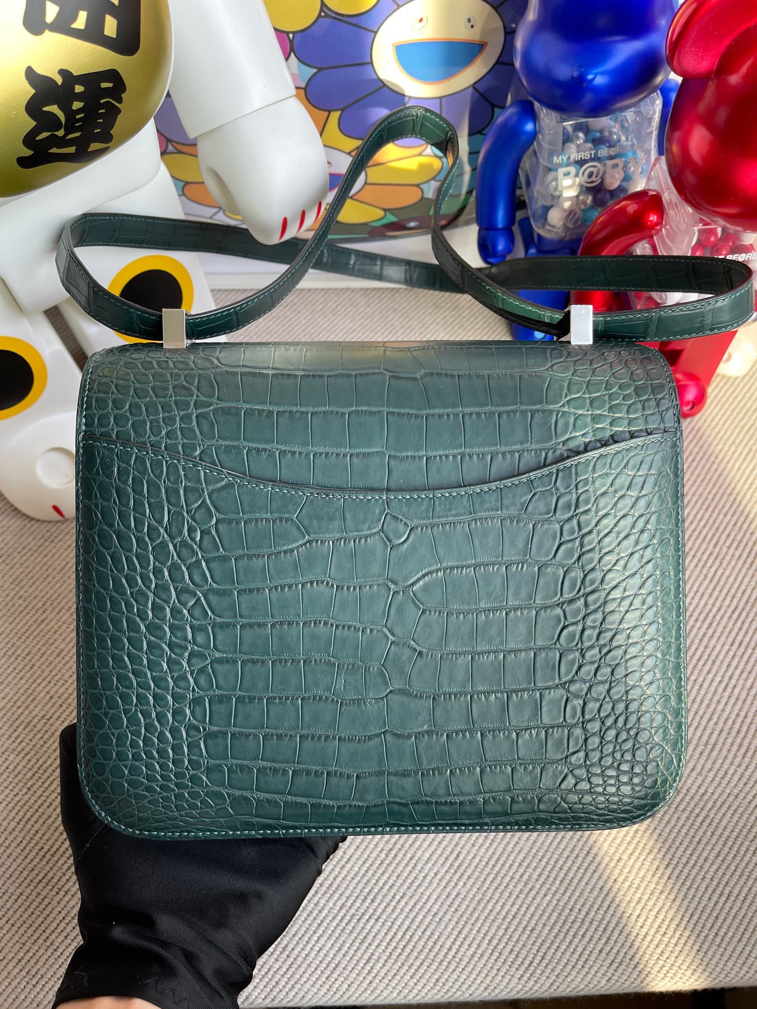 Hermès（爱马仕）Constance 康斯坦斯 Alligator matt 雾面鳄鱼 V0 卢梭绿 蜥蜴扣 24cm 顶级手缝