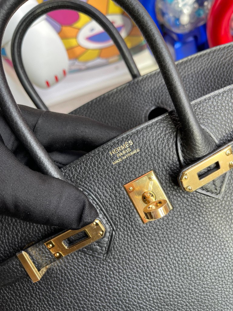 Hermès（爱马仕）Birkin 铂金包 原厂小牛皮 togo ck89 黑色 Noir 金扣 25cm 顶级手缝