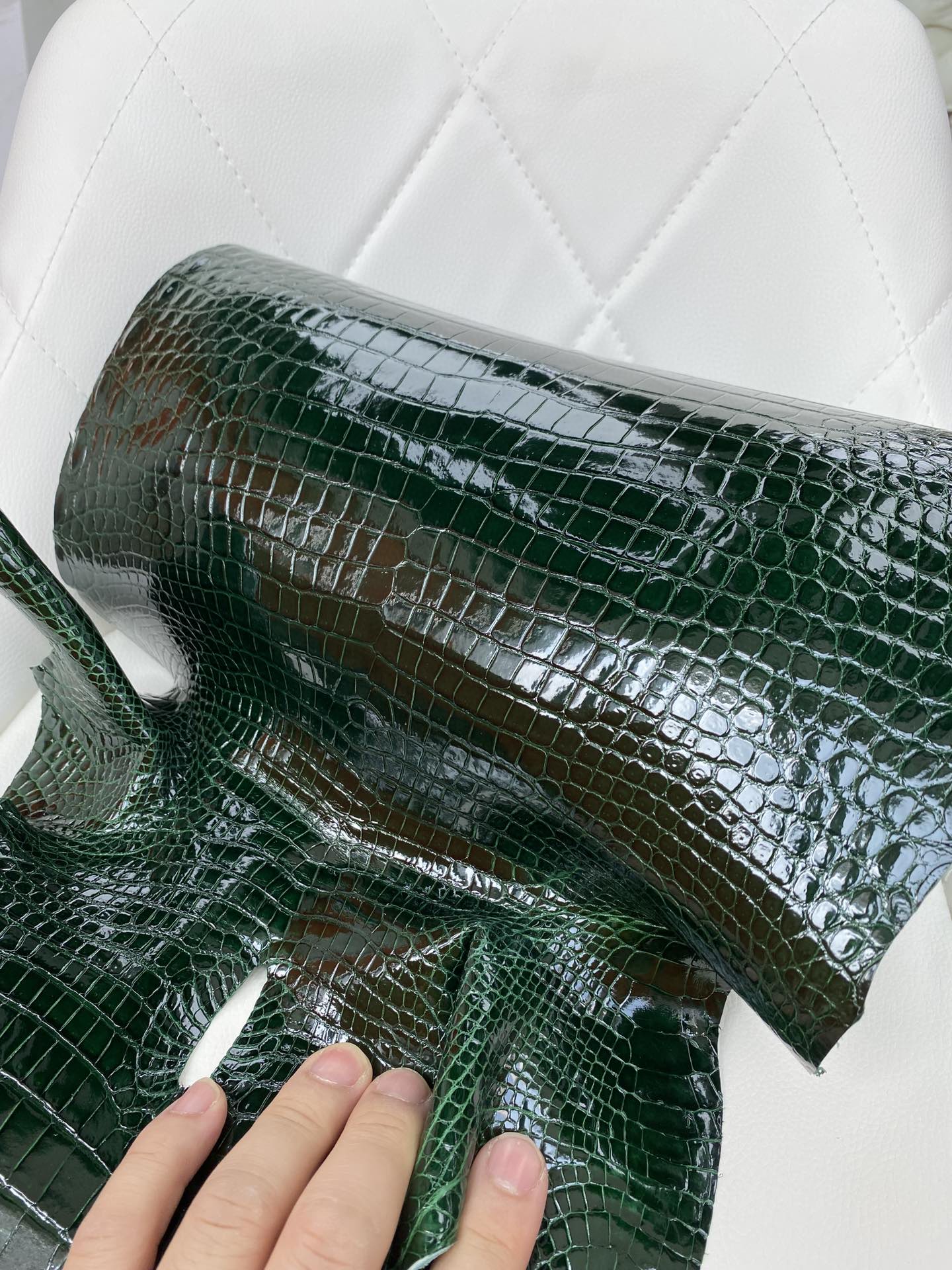 Hermès（爱马仕）新到鳄鱼 Porosus shiny 亮面澳洲湾鳄 ck67 祖母绿