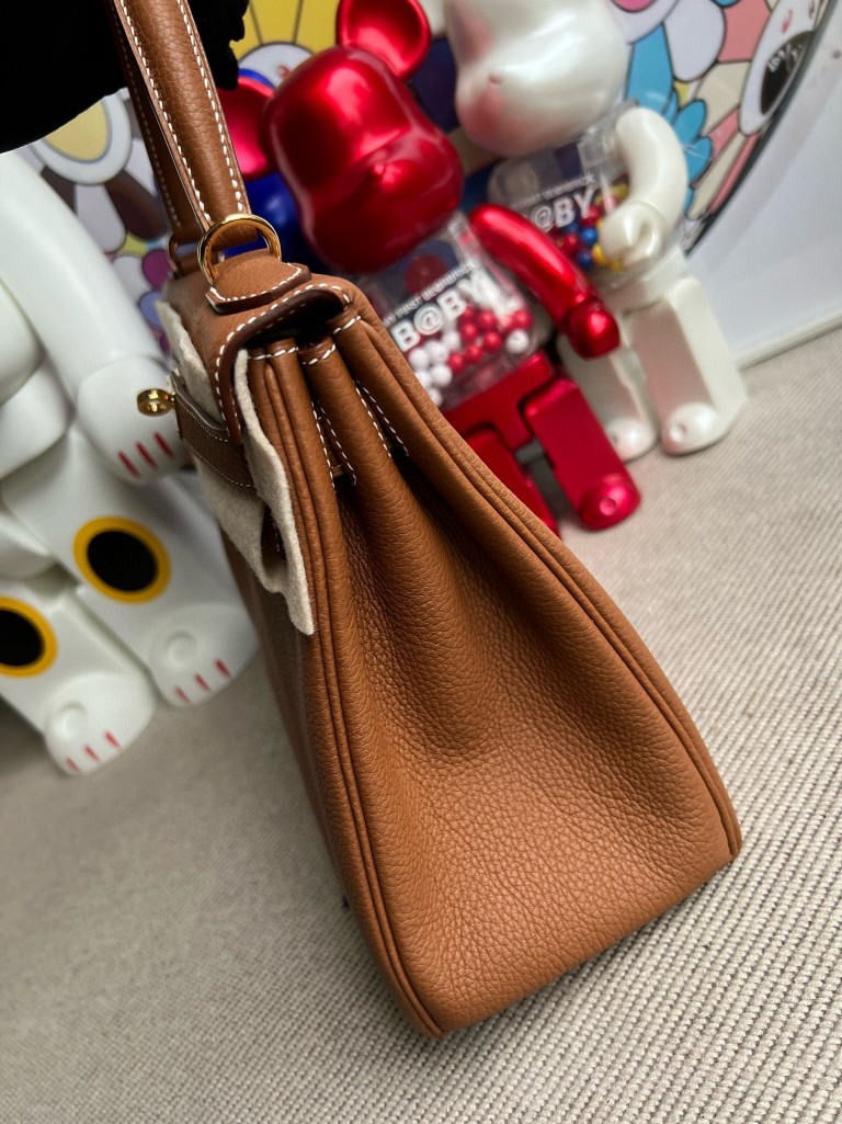 Hermès（爱马仕）Kelly 凯莉包 原厂小牛皮 togo ck37 金棕色 gold 金扣 28cm 顶级手缝