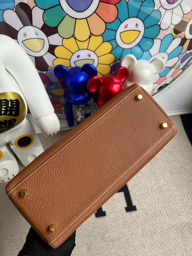 Hermès（爱马仕）Kelly 凯莉包 原厂小牛皮 togo ck37 金棕色 gold 金扣 28cm 顶级手缝