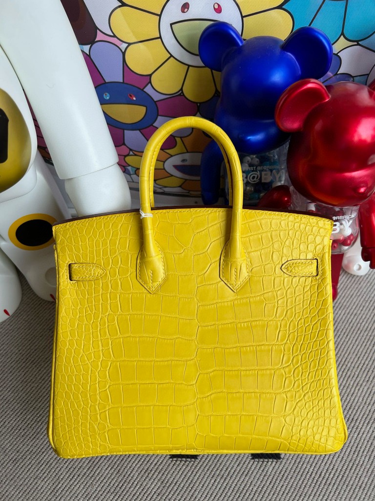 Hermès（爱马仕）Birkin 铂金包 Alligator matt 雾面鳄鱼 M9 金盏花黄 金扣 25cm 顶级手缝