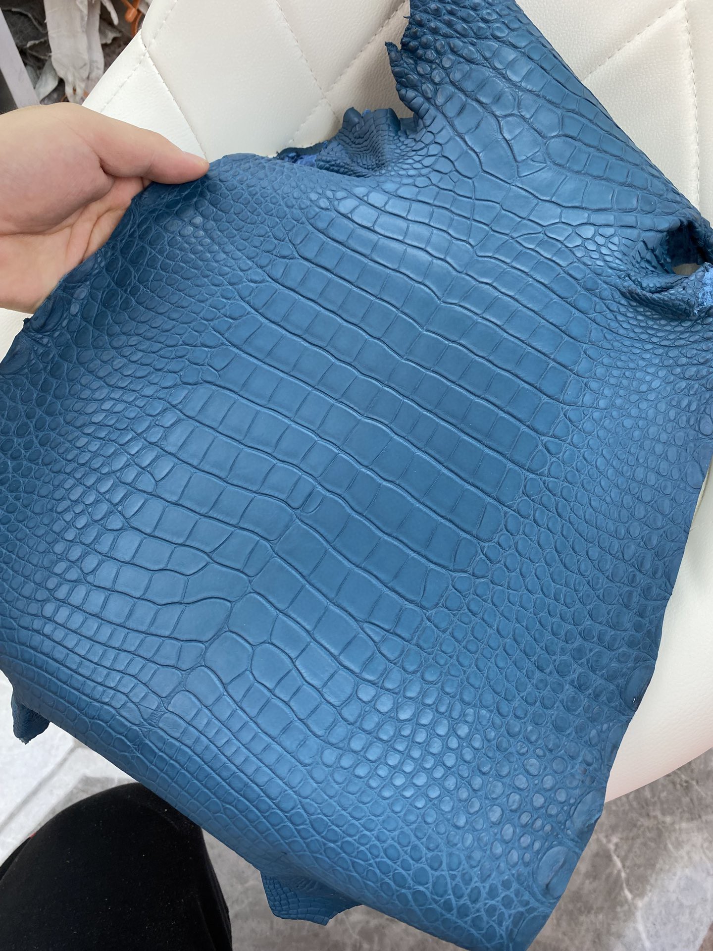 Hermès（爱马仕）新到鳄鱼 Alligator matt 雾面鳄鱼 1p 鸭子蓝