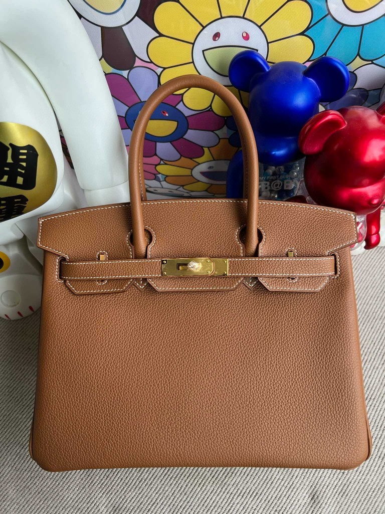 Hermès（爱马仕）Birkin 铂金包 原厂小牛皮 togo ck37 金棕色 Gold 金扣 30cm 顶级手缝