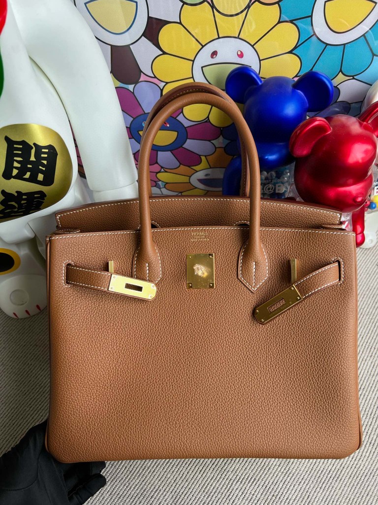 Hermès（爱马仕）Birkin 铂金包 原厂小牛皮 togo ck37 金棕色 Gold 金扣 30cm 顶级手缝