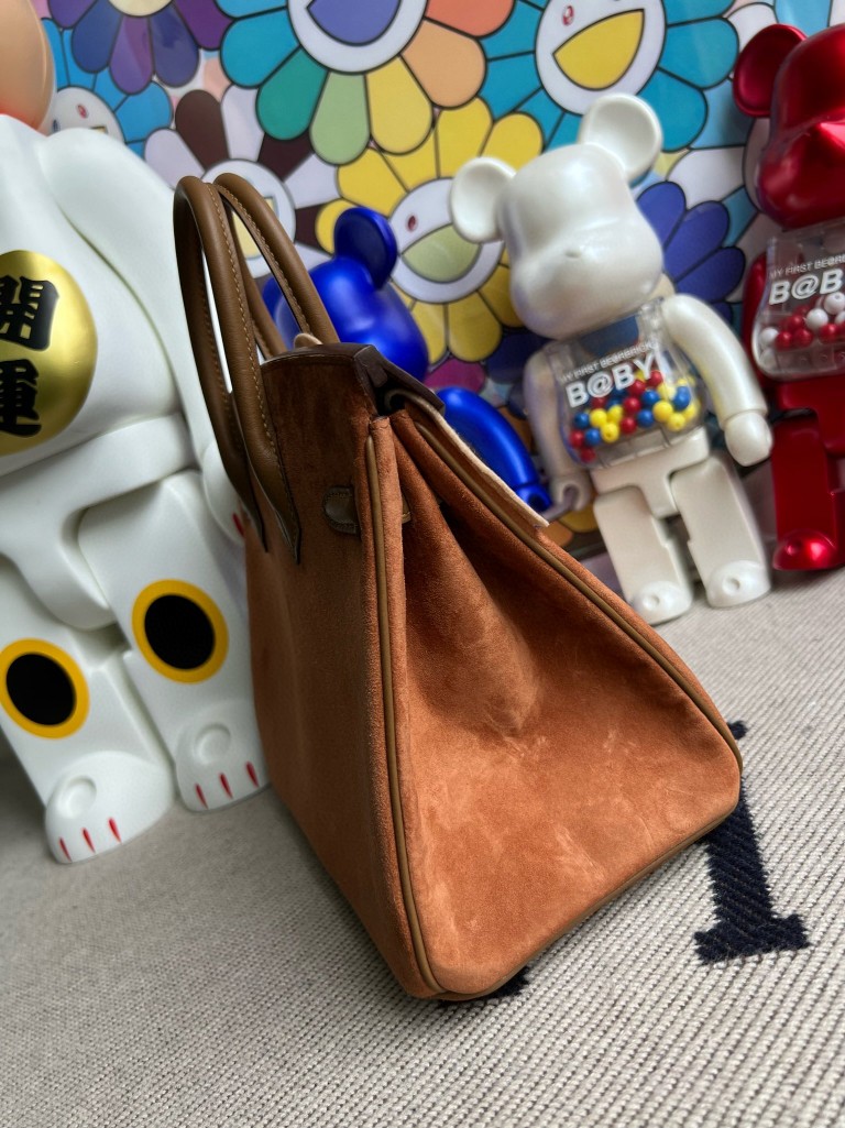 Hermès（爱马仕）Birkin 铂金包 Grizzly 3G 栗子色 金扣 25cm 顶级手缝