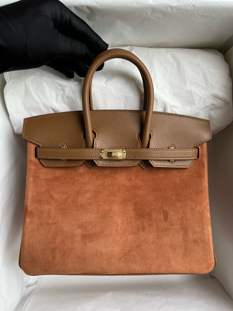 Hermès（爱马仕）Birkin 铂金包 Grizzly 3G 栗子色 金扣 25cm 顶级手缝