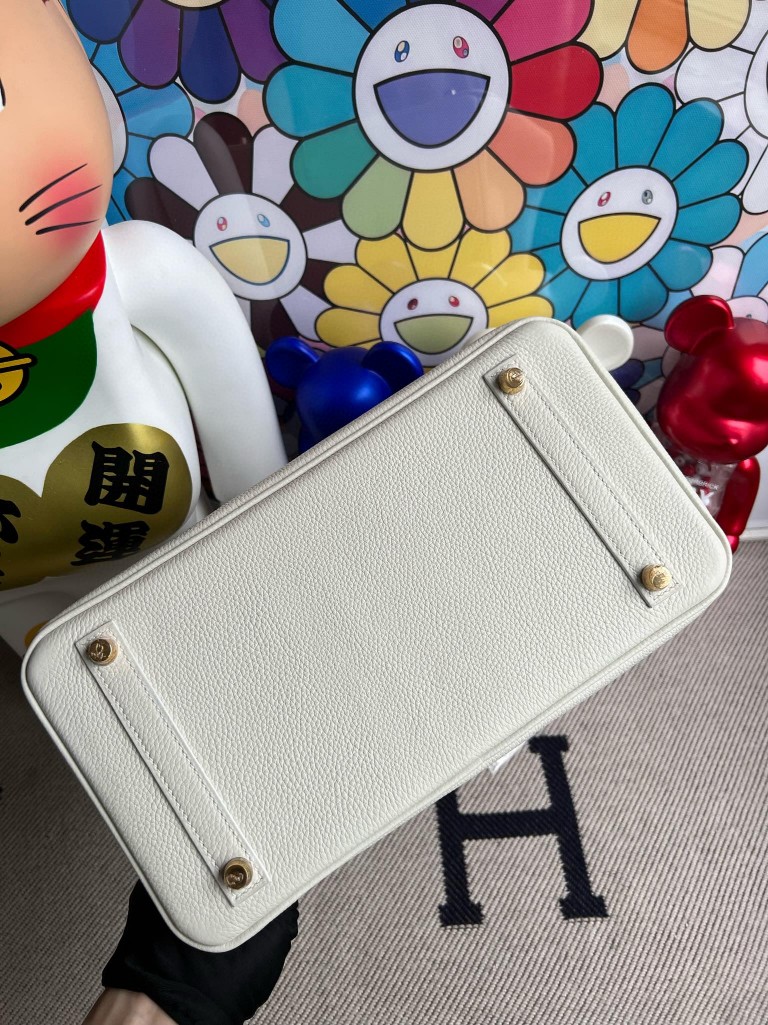 Hermès（爱马仕）Birkin 铂金包 原厂小牛皮 togo  纯白 白雪公主 金扣 30cm 顶级手缝