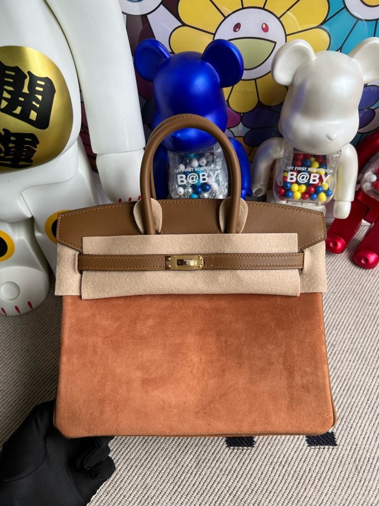 Hermès（爱马仕）Birkin 铂金包 Grizzly 3G 栗子色 金扣 25cm 顶级手缝