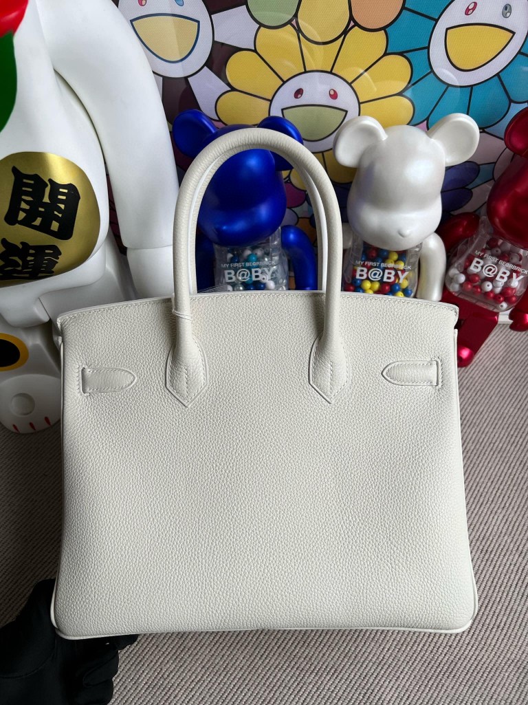 Hermès（爱马仕）Birkin 铂金包 原厂小牛皮 togo  纯白 白雪公主 金扣 30cm 顶级手缝