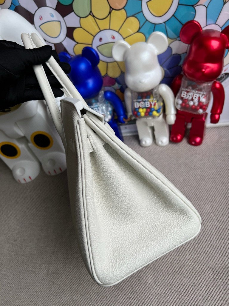 Hermès（爱马仕）Birkin 铂金包 原厂小牛皮 togo  纯白 白雪公主 金扣 30cm 顶级手缝