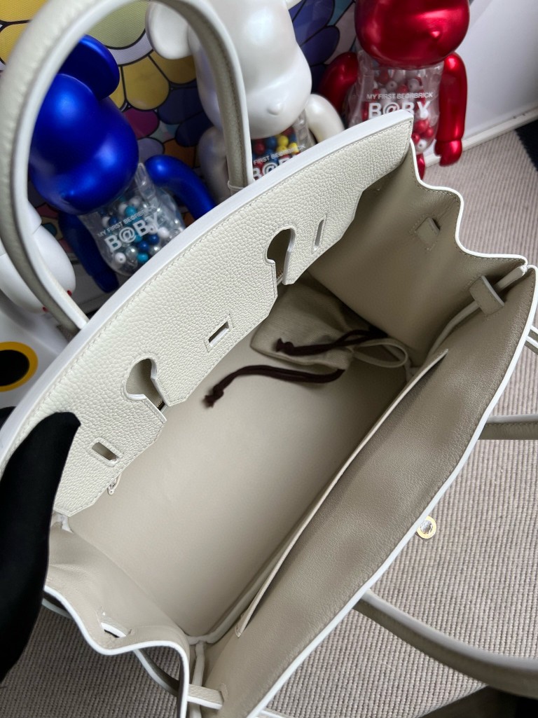 Hermès（爱马仕）Birkin 铂金包 原厂小牛皮 togo  纯白 白雪公主 金扣 30cm 顶级手缝