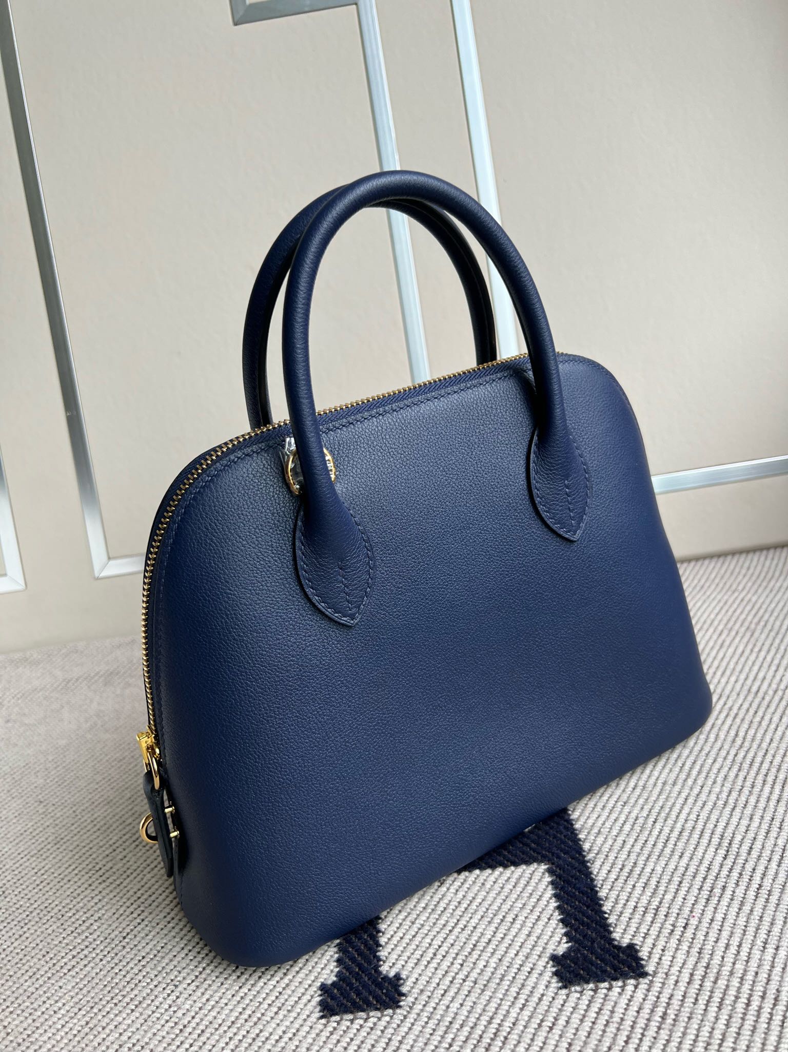 Hermès（爱马仕）Bolide 铂金包 Evecolor 宝石蓝 内拼 琉璃蓝 金扣 GHW 25cm 顶级手缝
