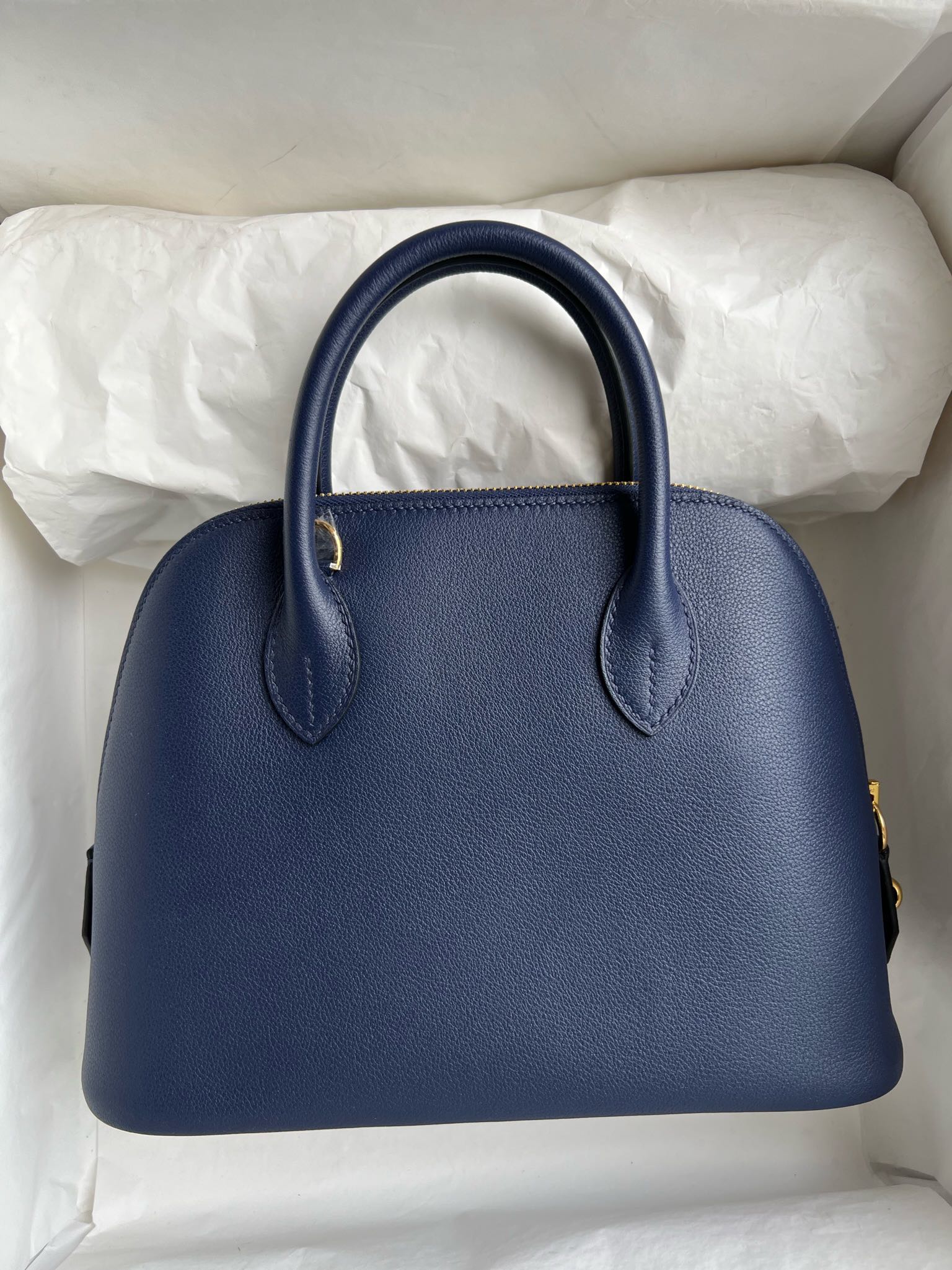 Hermès（爱马仕）Bolide 铂金包 Evecolor 宝石蓝 内拼 琉璃蓝 金扣 GHW 25cm 顶级手缝