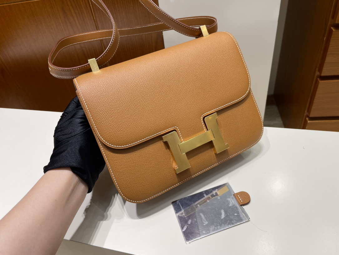 Hermès（爱马仕）Constance 康康 Epsom 新款单层 ck37 金棕色 Gold 金扣 GHW 24cm