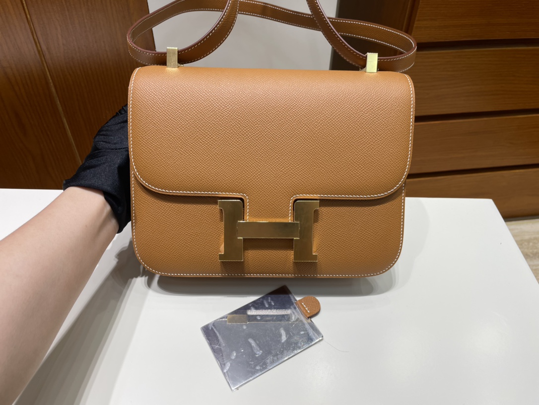 Hermès（爱马仕）Constance 康康 Epsom 新款单层 ck37 金棕色 Gold 金扣 GHW 24cm