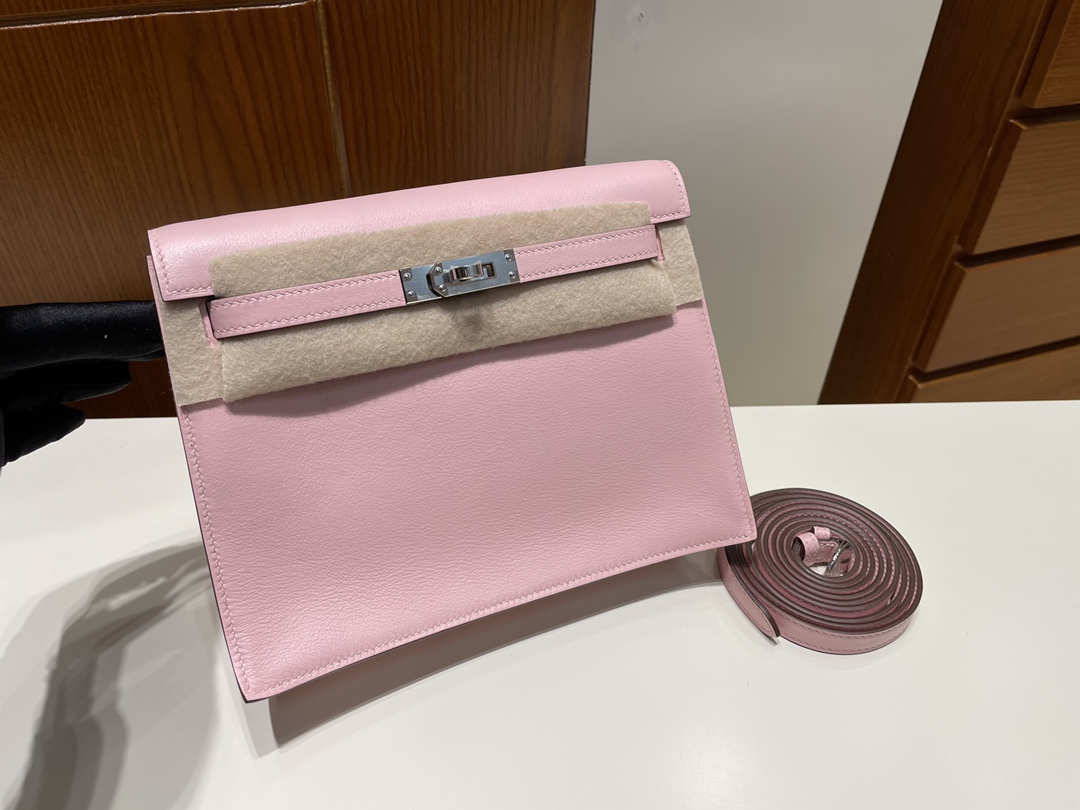 Hermès（爱马仕）Kelly danse Swift 3Q粉 银扣 PHW 顶级手缝 现货
