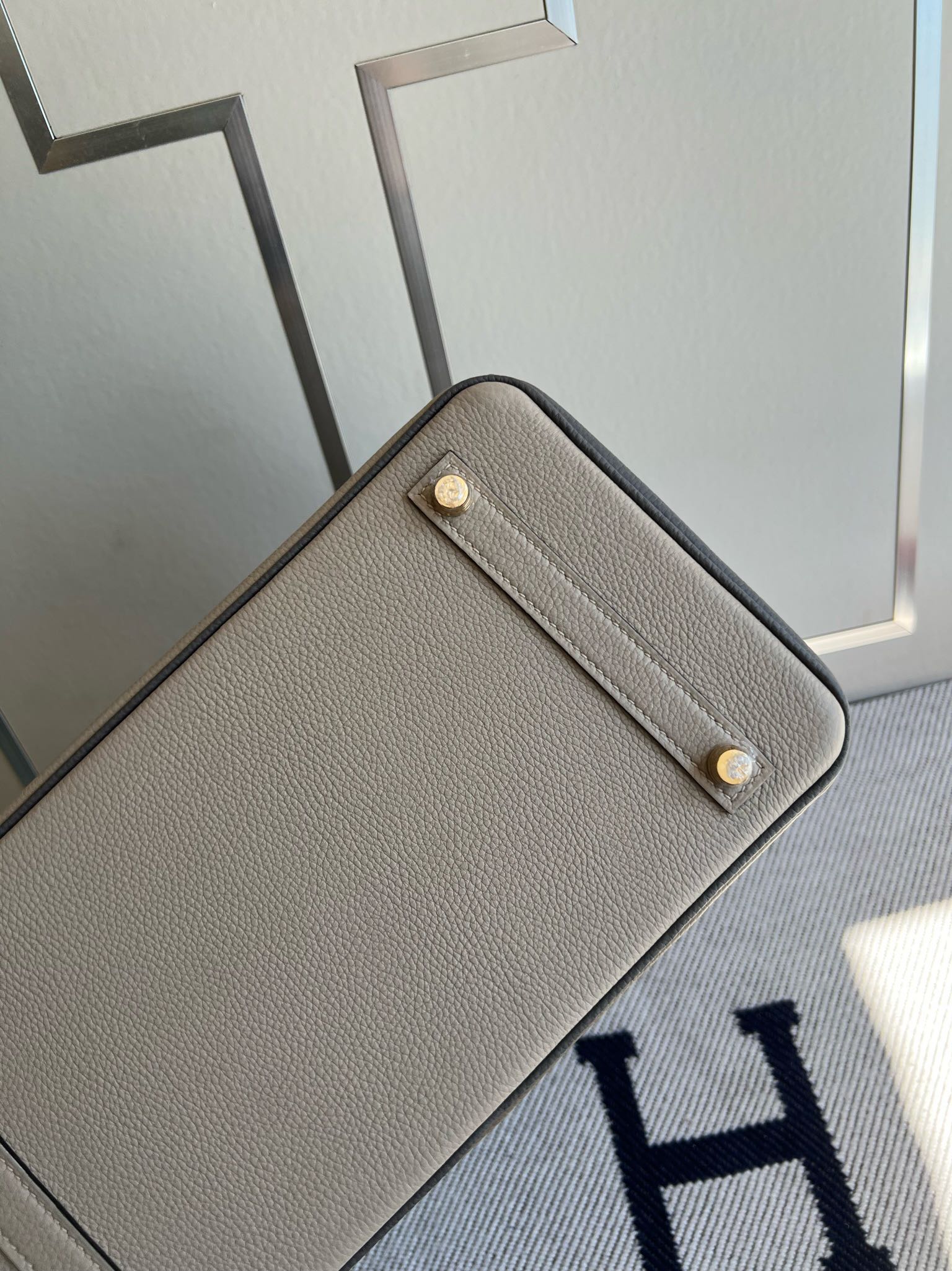 Hermès（爱马仕）Birkin 铂金包 原厂小牛皮 togo 斑鸠灰 拼 大象灰 拼 锡器灰 金扣 GHW 马蹄印 30cm