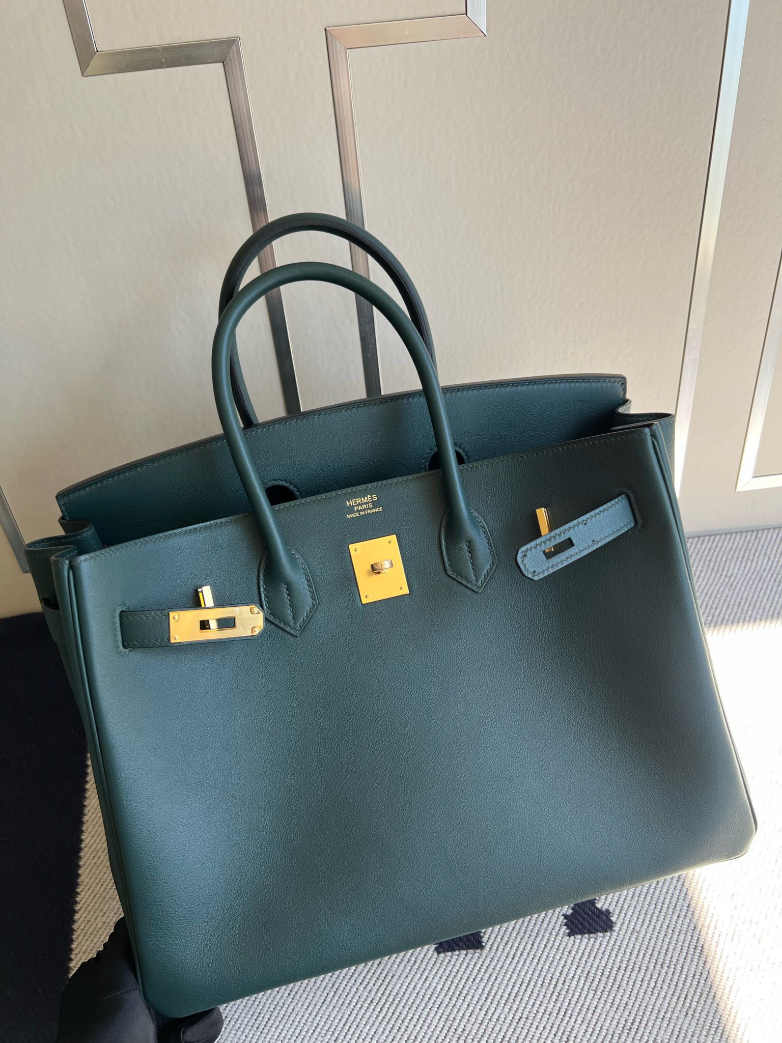 Hermès（爱马仕）Birkin 铂金包 swift 6O 松柏绿 金扣 GHW 35cm 顶级手缝