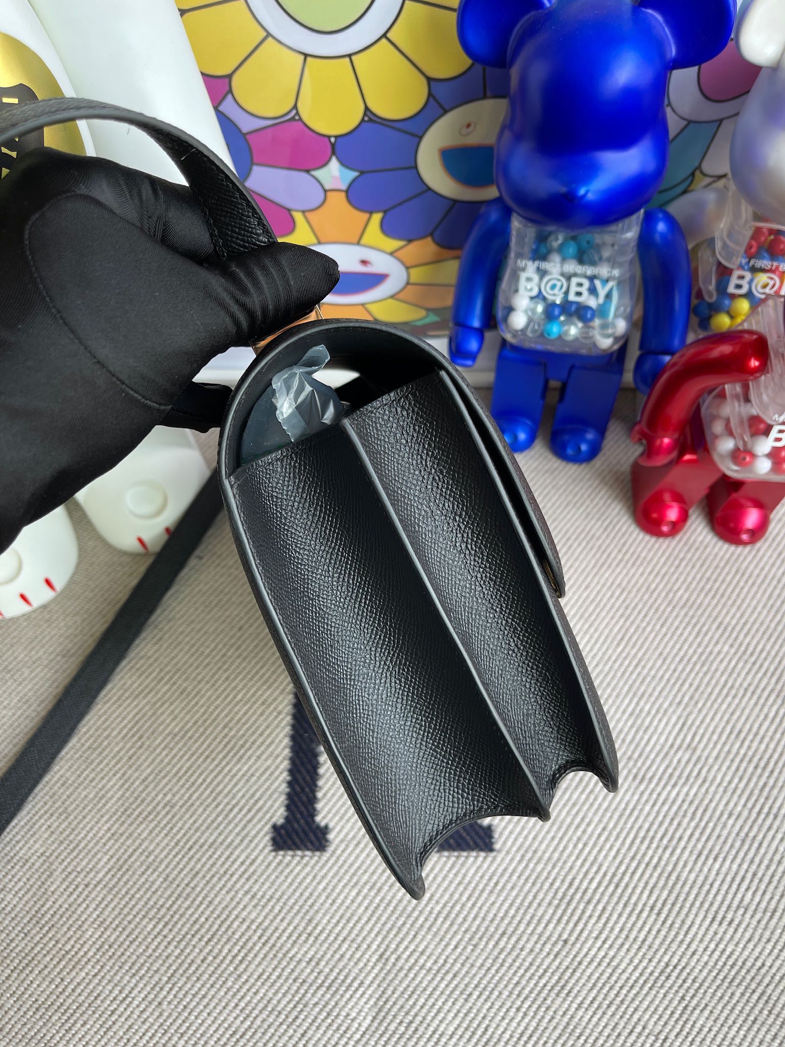 Hermès（爱马仕）Constance 康康 Epsom 原厂掌纹皮 ck89 黑色 Noir 玫瑰金扣 24cm 顶级手缝
