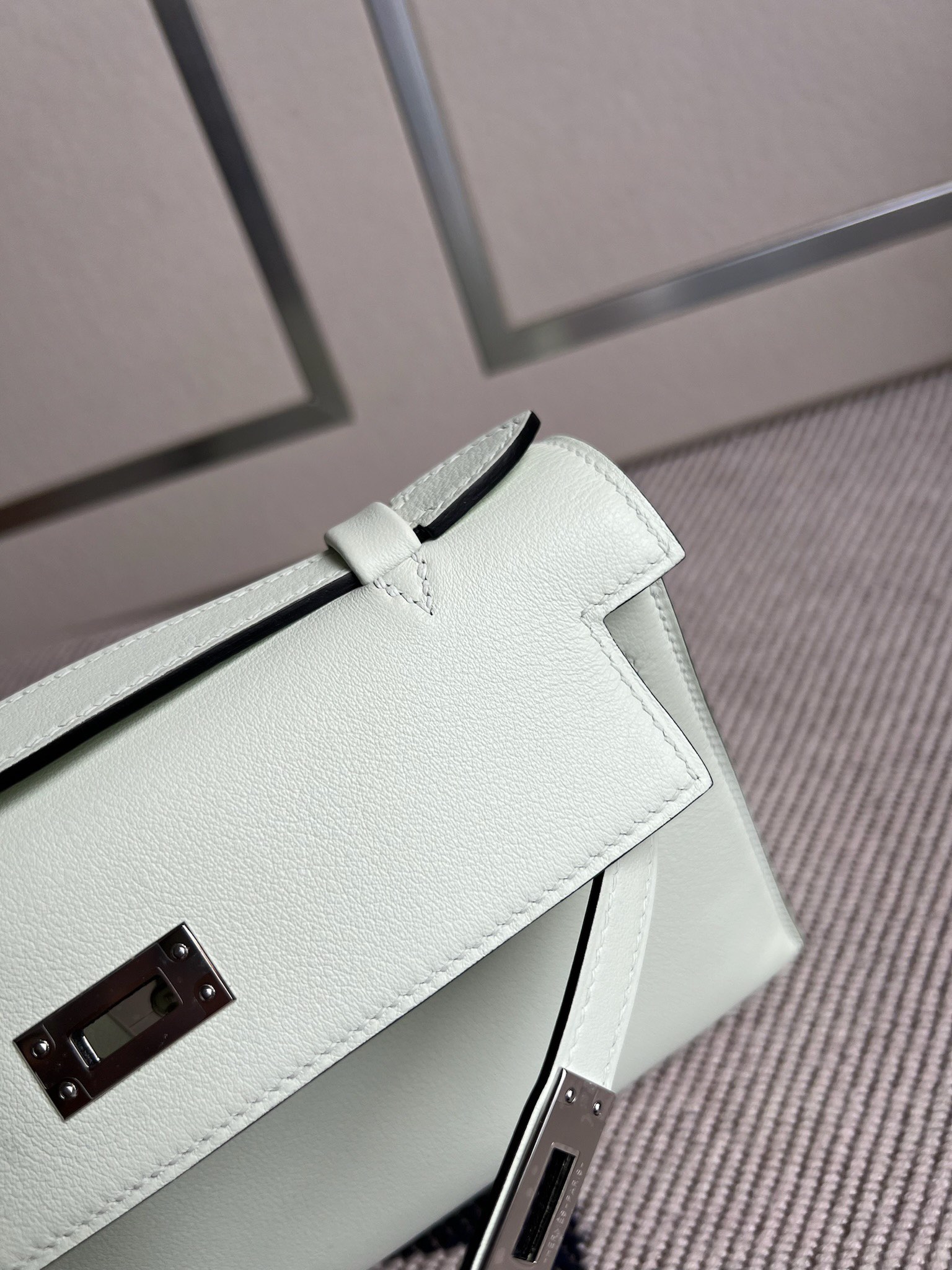 Hermès（爱马仕）Mini kelly pochette Swift 气泡绿 银扣 PHW 22cm 顶级手缝 手拿包 晚宴包