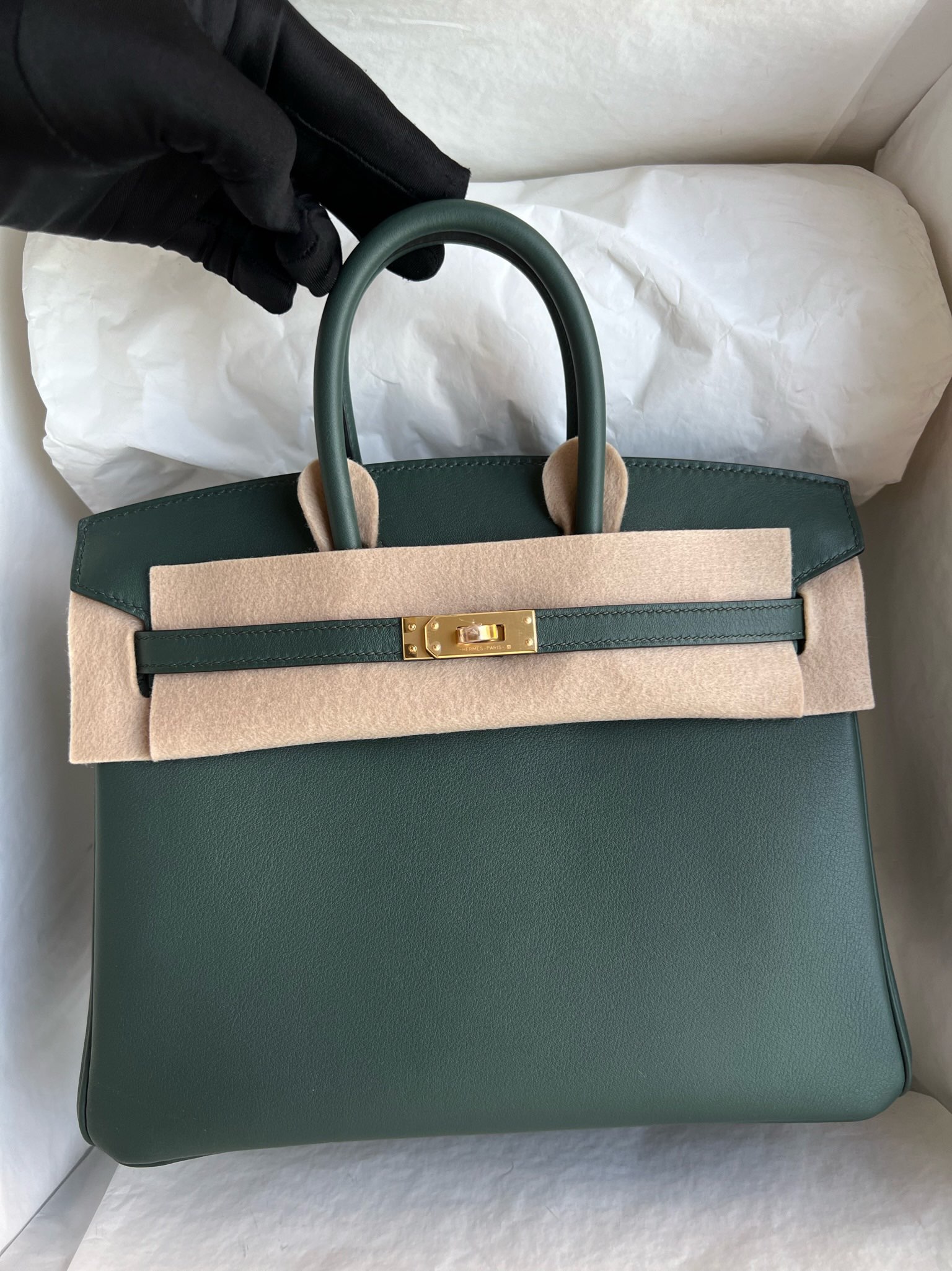 Hermès（爱马仕）Birkin 铂金包 Swift 6O 松柏绿 vert cypress 金扣 GHW 25cm 顶级手缝