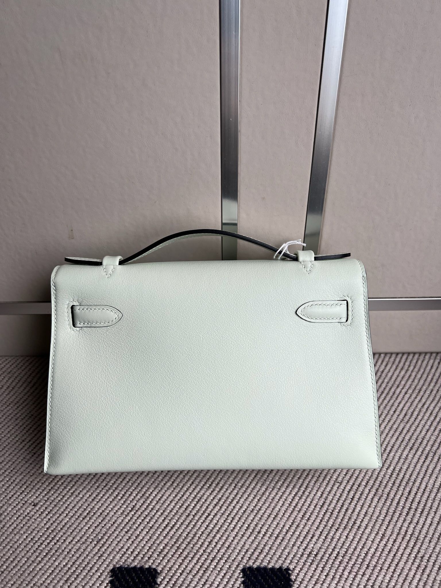 Hermès（爱马仕）Mini kelly pochette Swift 气泡绿 银扣 PHW 22cm 顶级手缝 手拿包 晚宴包