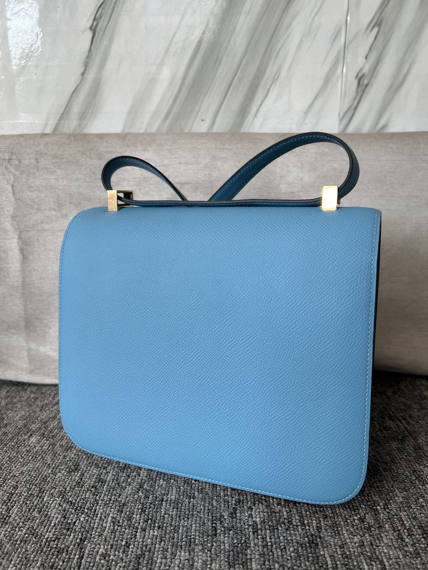 Hermès（爱马仕）Constance 康康 Epsom 原厂掌纹皮 p3 北方蓝 金扣 GHW 24cm 顶级手缝