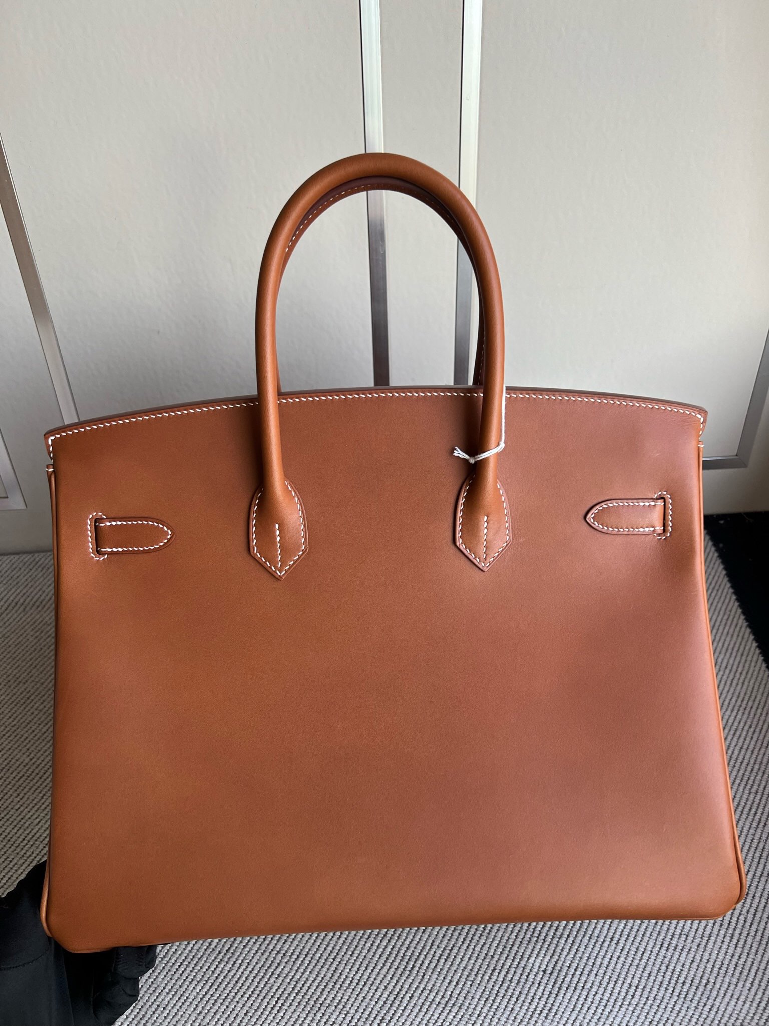 Hermès（爱马仕）Birkin 铂金包 马鞍皮 Barenia 金棕色 Gold 银扣 PHW 35cm 顶级手缝