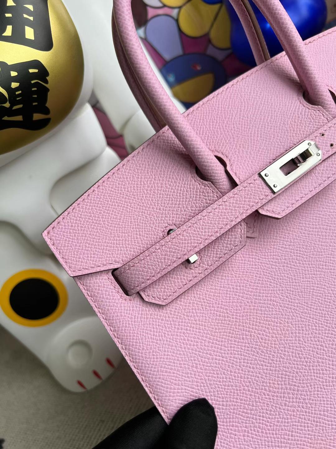 Hermès（爱马仕）Birkin Sellier Epsom 外缝 X9 锦葵紫 银扣 25cm 全手工蜡线缝制 Phw