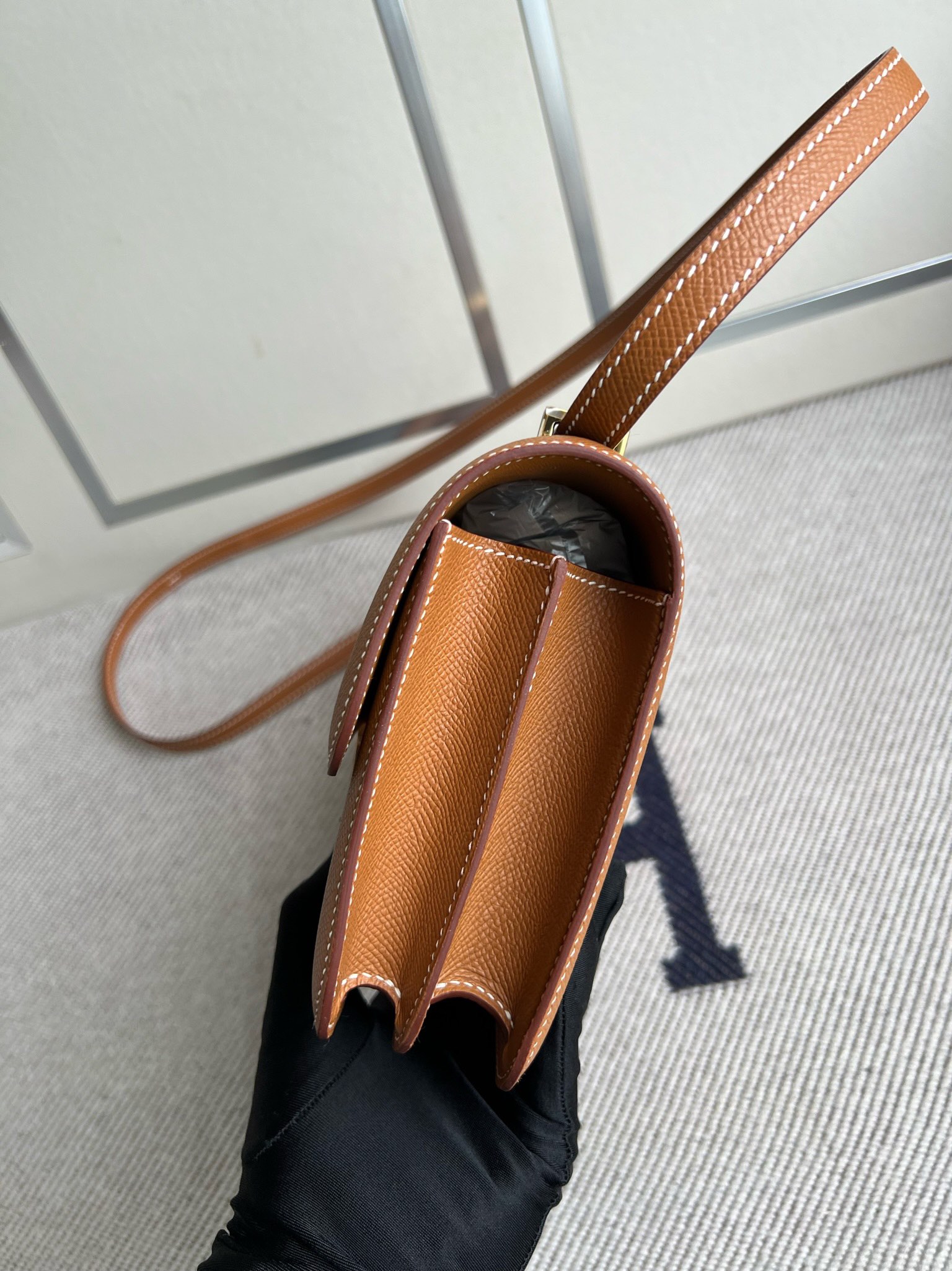 Hermès（爱马仕）Constance elan Epsom 原厂掌纹皮 ck37 金棕色 Gold 金扣 顶级手缝 GHW 26cm