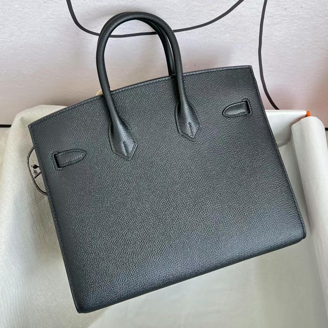 Hermès（爱马仕）Birkin 铂金包 Epsom Sellier Ck89 黑色 金扣 GHW 25cm 全手工蜡线缝制