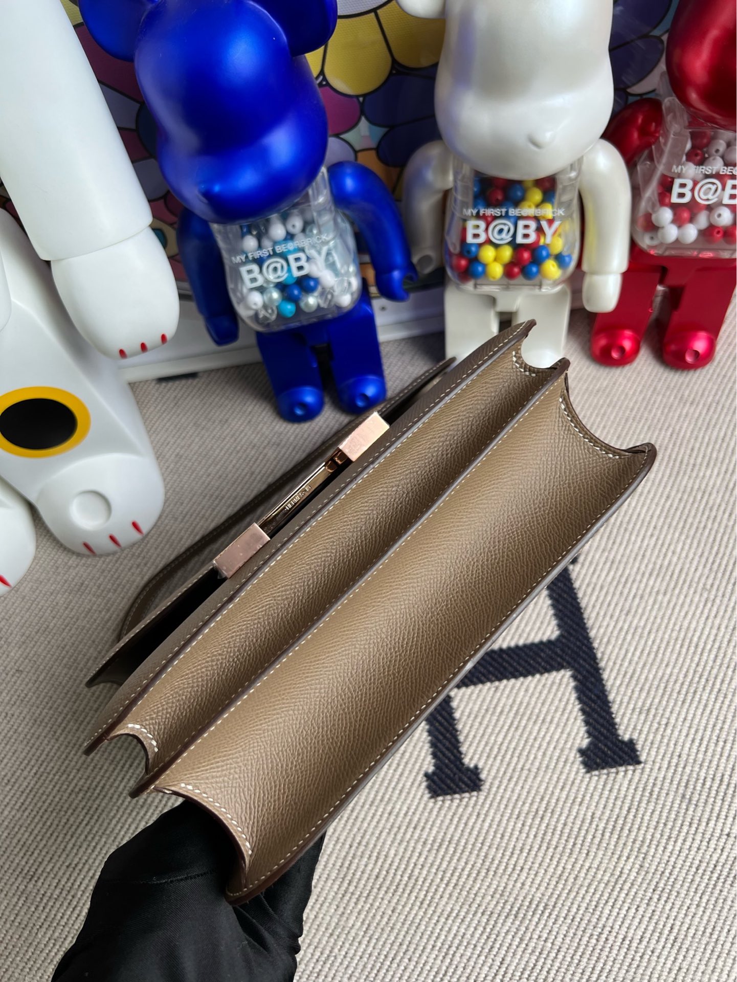 Hermès（爱马仕）Constance 空姐包 Epsom 原厂掌纹皮 ck18 大象灰 Etoupe 玫瑰金扣 Rose gold 24cm
