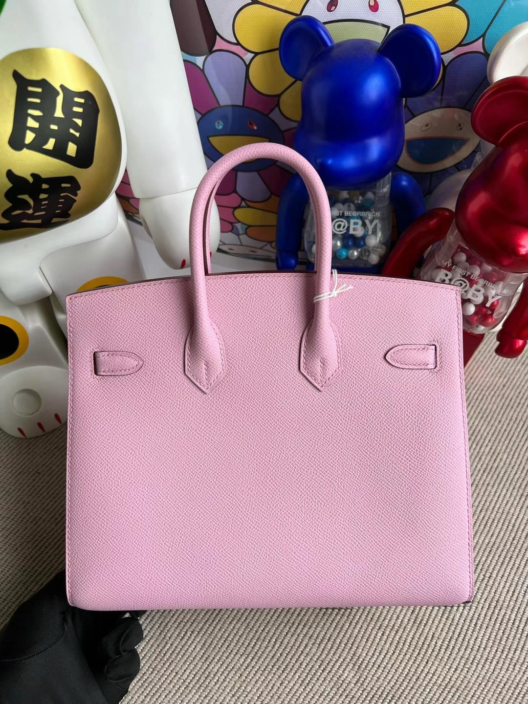 Hermès（爱马仕）Birkin Sellier Epsom 外缝 X9 锦葵紫 银扣 25cm 全手工蜡线缝制 Phw