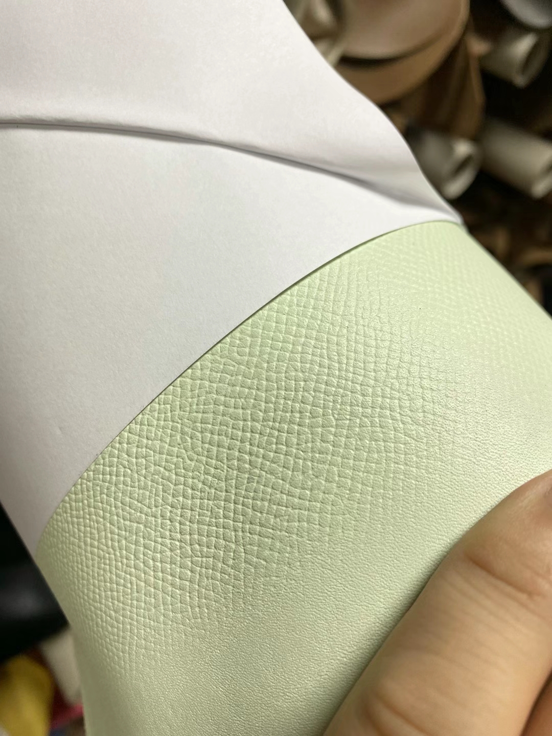 Hermès（爱马仕）新到色 Epsom皮 0S 气泡绿 少量到皮