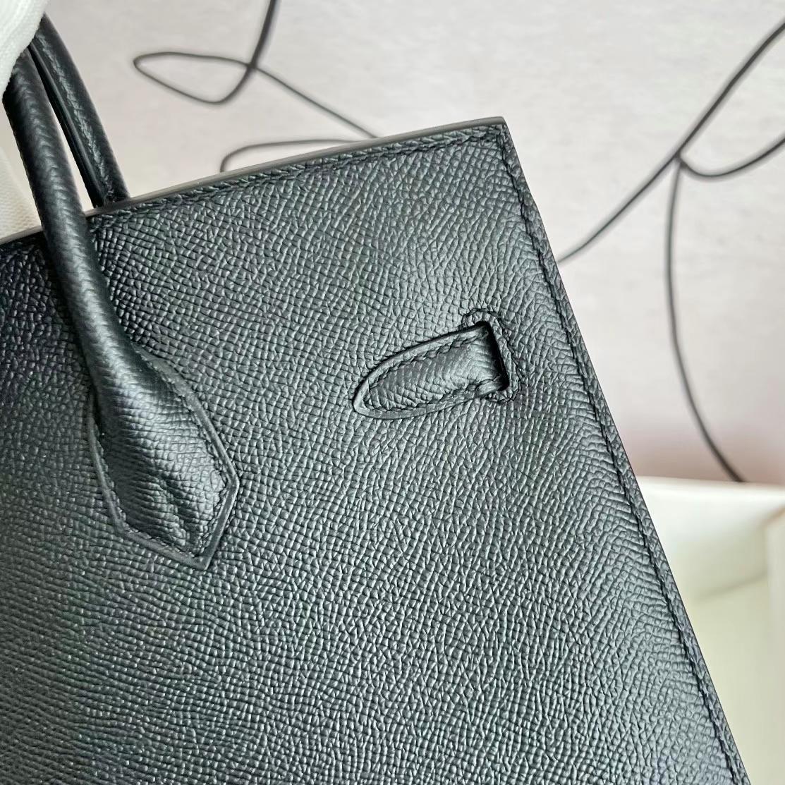 Hermès（爱马仕）Birkin 铂金包 Epsom Sellier Ck89 黑色 金扣 GHW 25cm 全手工蜡线缝制