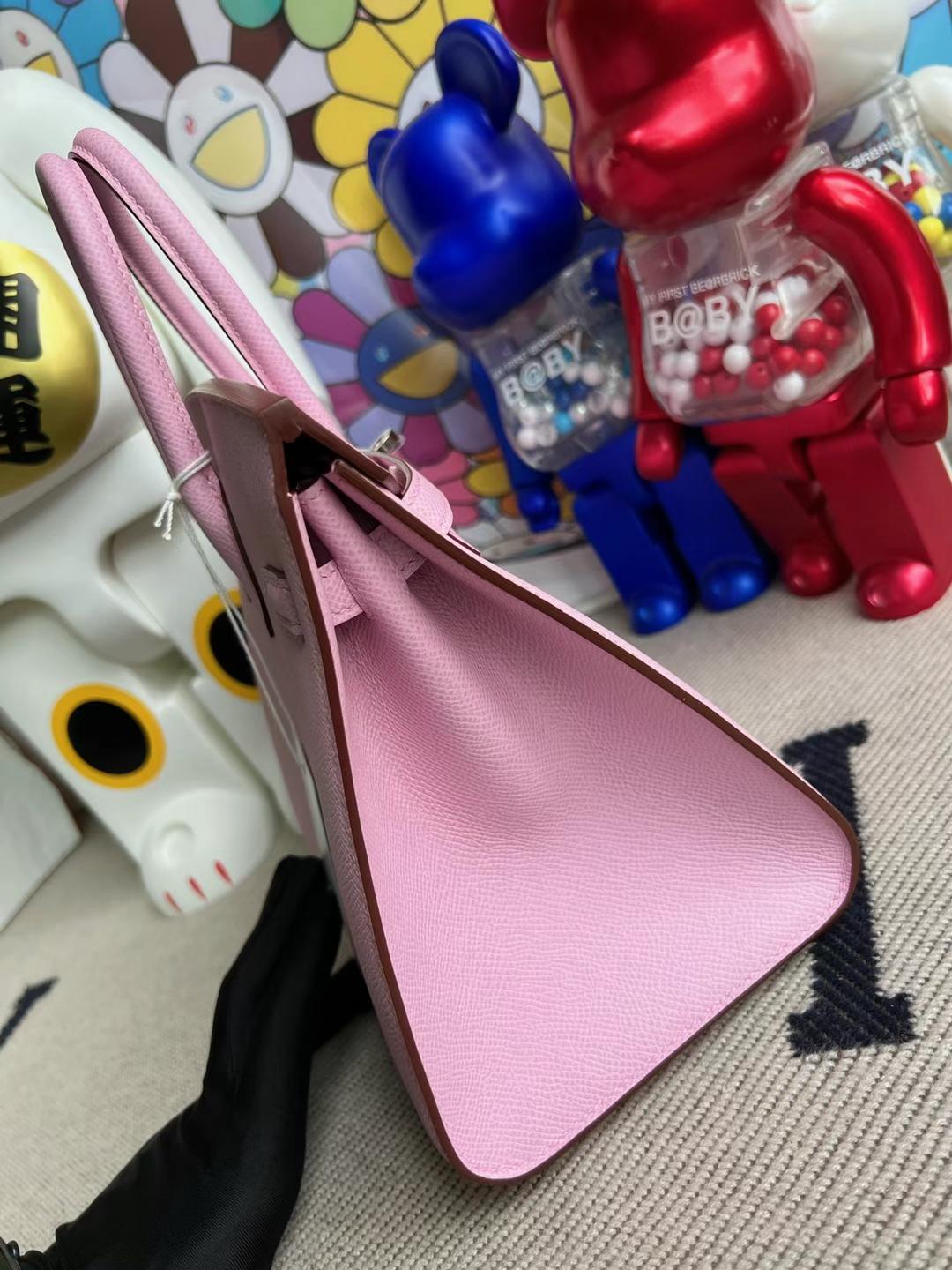 Hermès（爱马仕）Birkin Sellier Epsom 外缝 X9 锦葵紫 银扣 25cm 全手工蜡线缝制 Phw