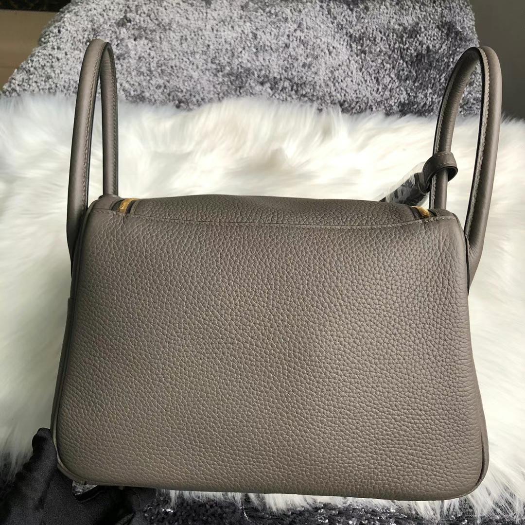 Hermès（爱马仕）Lindy 琳迪包 Clemence（原厂tc皮）8F 锡器灰 金扣 26cm 全手工蜡线缝制