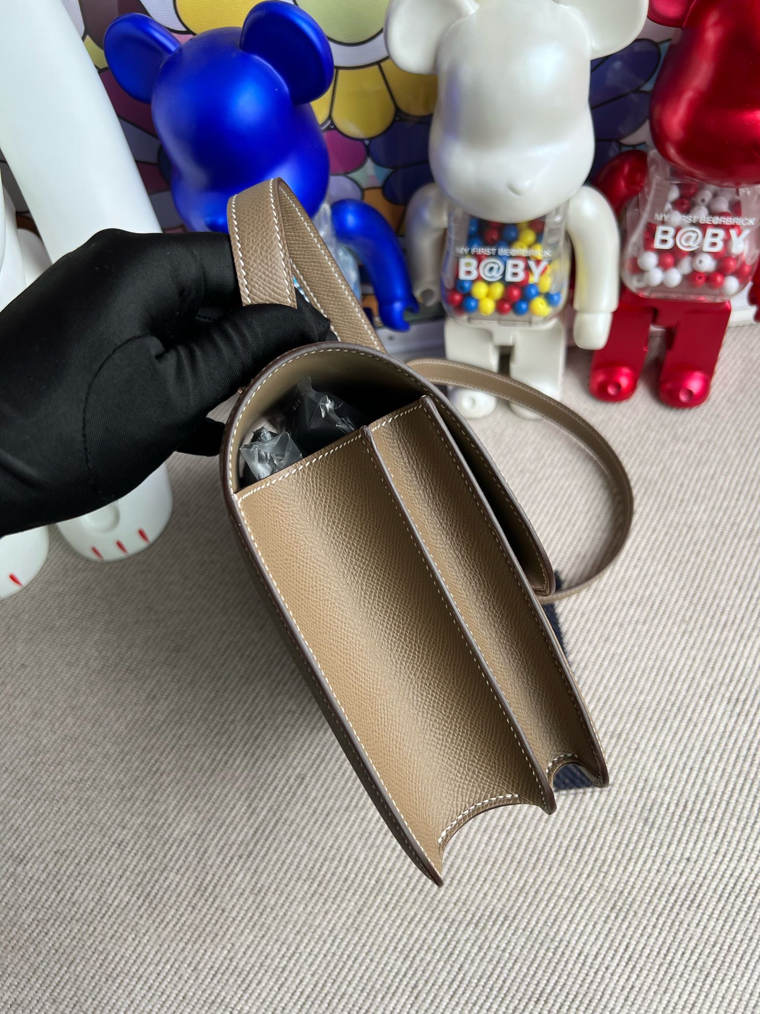 Hermès（爱马仕）Constance 空姐包 Epsom 原厂掌纹皮 ck18 大象灰 Etoupe 玫瑰金扣 Rose gold 24cm