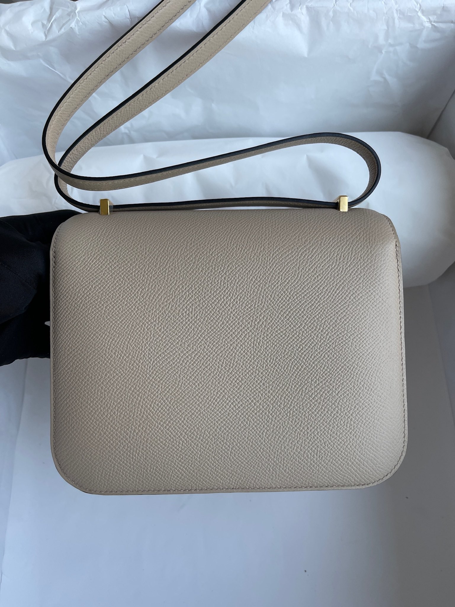 Hermès（爱马仕）Constance 康康 Epsom 原厂掌纹皮 S2 风衣灰 Trench 金扣 GHW 18cm 顶级手缝